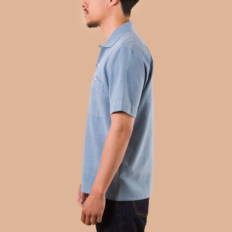 KARDO x FLANEURS / S/S Shirt Khadi Handloom Light Indigo