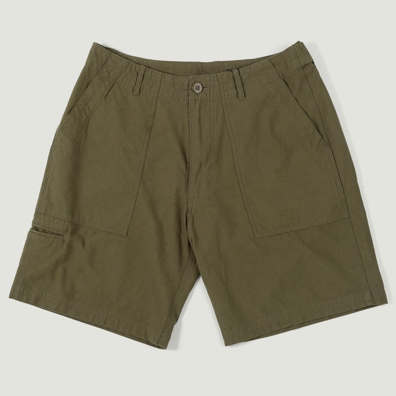 image flâneurs FRIZMWORKS / Back Satin Essential Fatigue Shorts Olive vignette