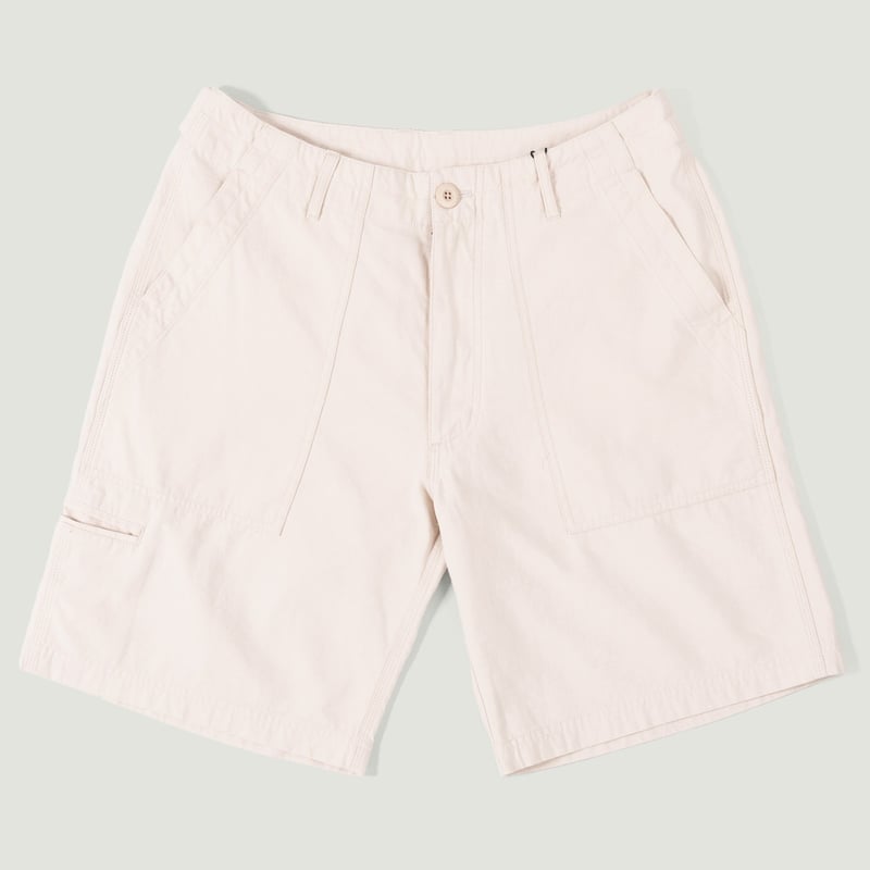Back Satin Essential Fatigue Shorts Cream