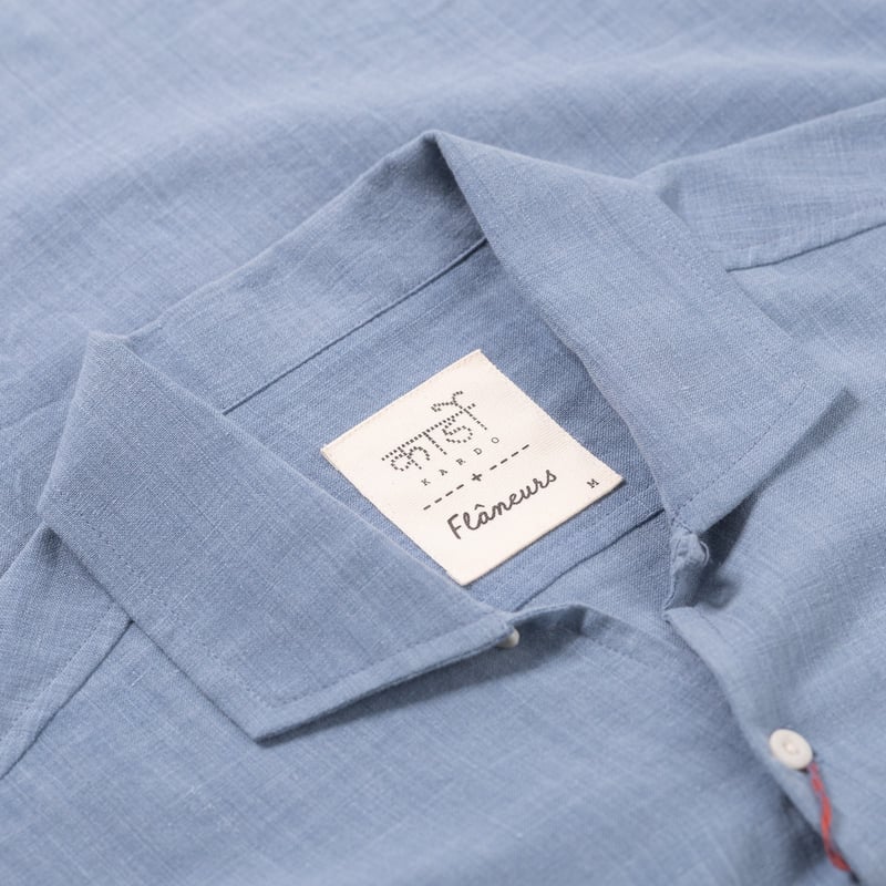 KARDO x FLANEURS / S/S Shirt Khadi Handloom Light Indigo
