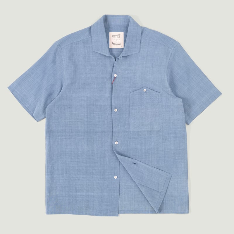 KARDO x FLANEURS / S/S Shirt Khadi Handloom Light Indigo