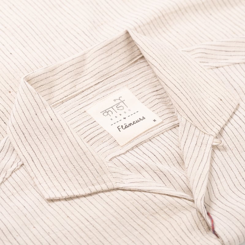 KARDO x FLANEURS / S/S Shirt EMB21 Natural Stripe