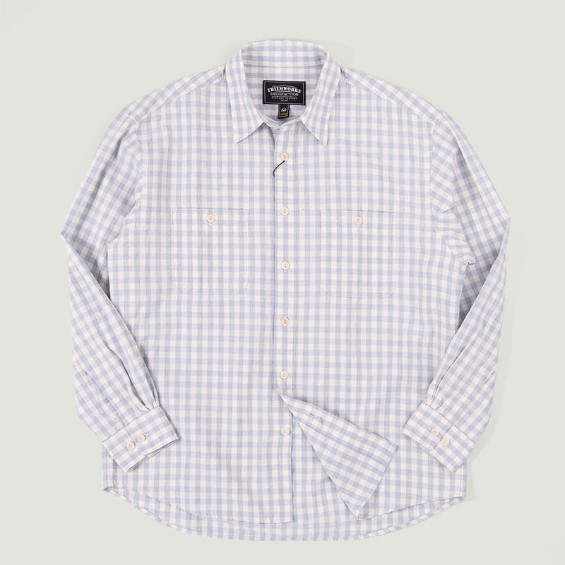 image flâneurs FRIZMWORKS / Melange Check Work Shirt Sky vignette