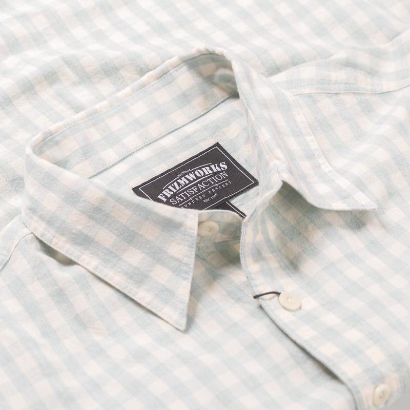 Melange Check Work Shirt Pale Green