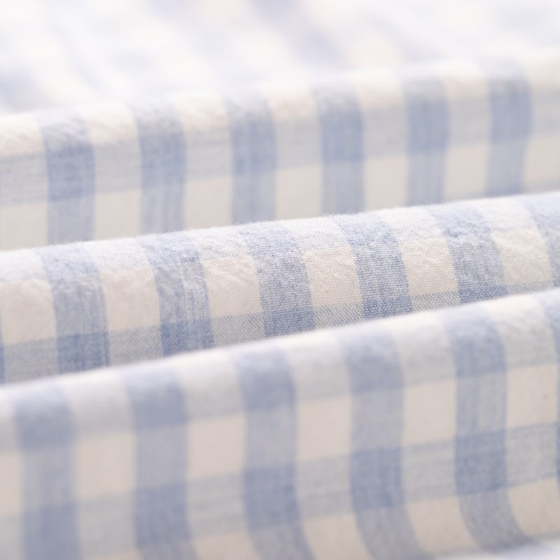image flâneurs FRIZMWORKS / Melange Check Work Shirt Sky détail matière