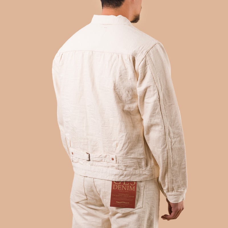 image flâneurs STUDIO D'ARTISAN / SD-4101E 15oz GL3 Selvedge Denim Type I Jacket Ecru dos
