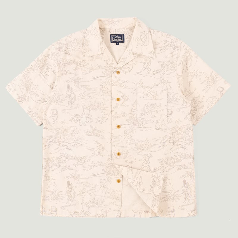 image flâneurs STUDIO D'ARTISAN / 5736 Manga Open Collar Shirt Ivory vignette