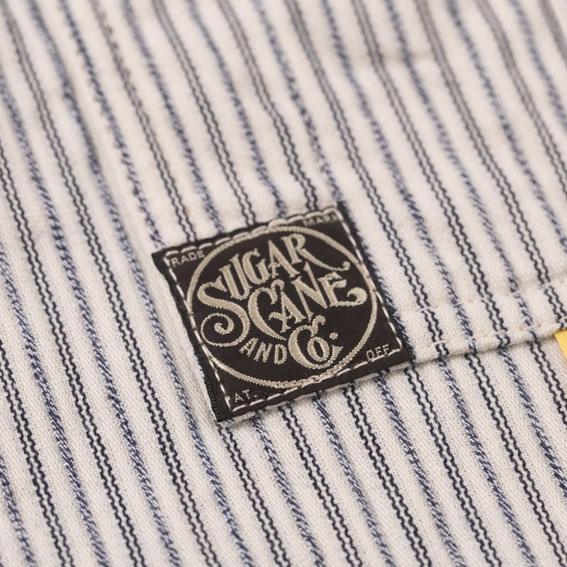 Image Flâneurs SUGAR CANE / "Fiction Romance" 8oz Indigo Stripe Work Coat détail étiquette