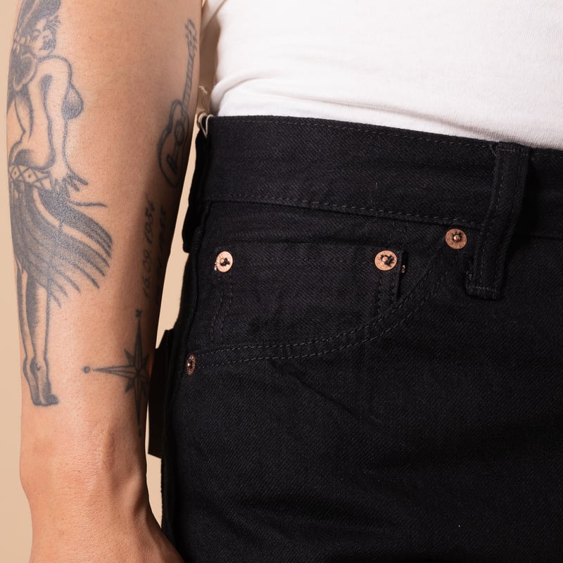 image flâneurs SUGAR CANE / 13oz Black Denim Type-III Slim Fit détail face
