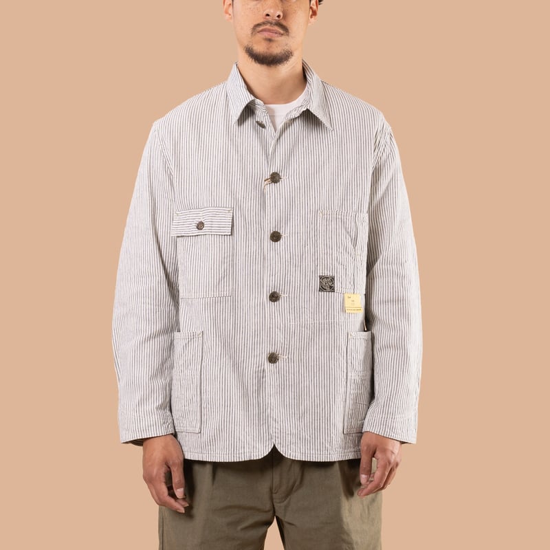 Image Flâneurs SUGAR CANE / "Fiction Romance" 8oz Indigo Stripe Work Coat face