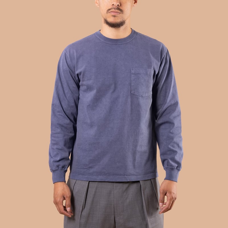 "SURE MFG" 7.5oz Pocket Long Sleeve Tee Navy
