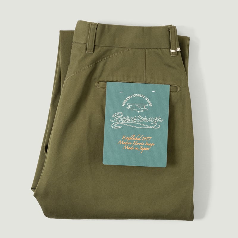 Image flâneurs BARNSTORMER / 1952UC Flat Front Chino Olive Vignette