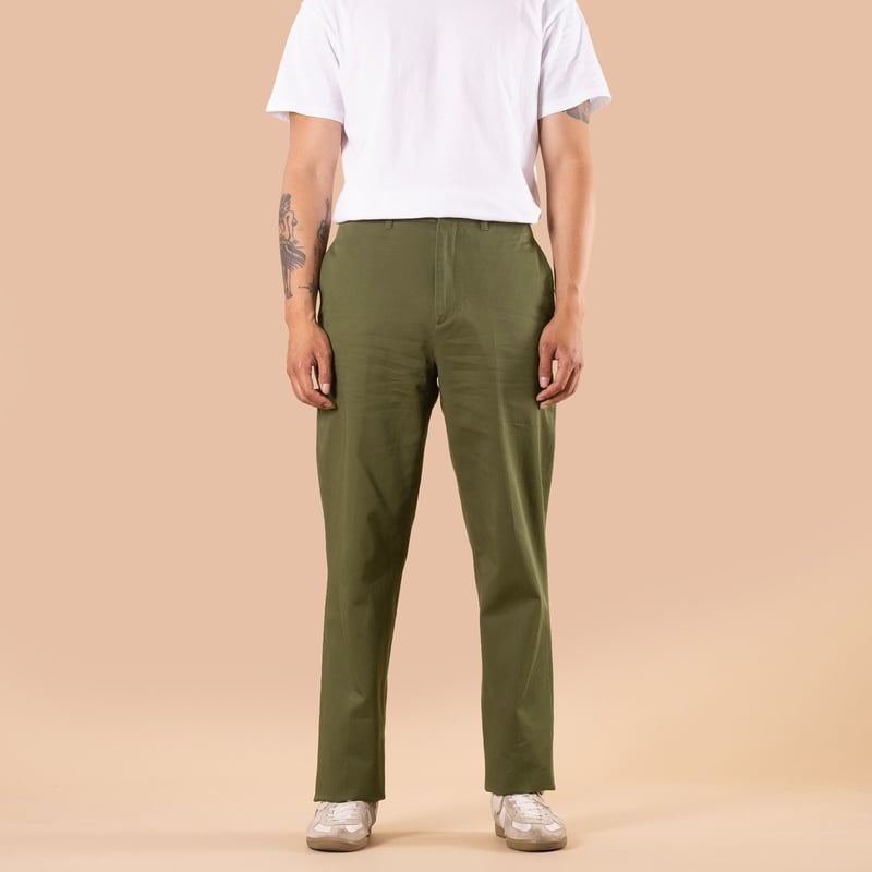 Image flâneurs BARNSTORMER / 1952UC Flat Front Chino Olive face
