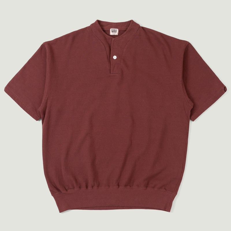 Light Terry Henley Sweatshirt Bordeaux