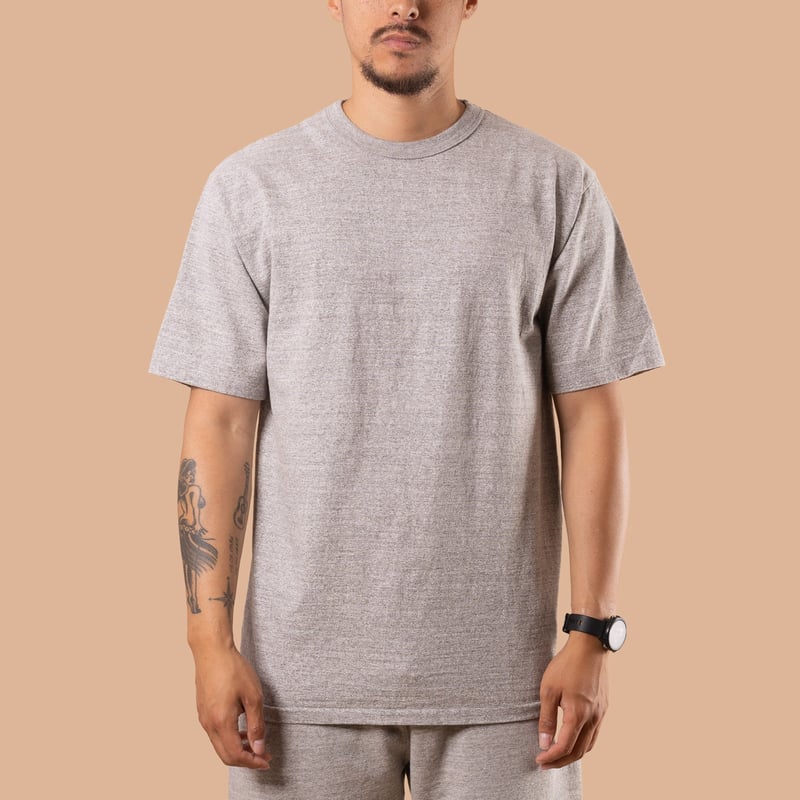 7.7oz Fallen Cotton S/S Tee Heather Grey