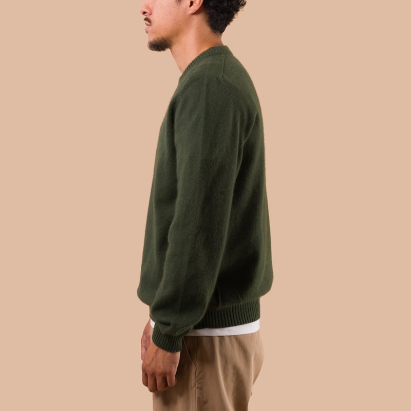 NITTO KNITWEAR X FLANEURS Pull Bedros Geelongora cedar de profil