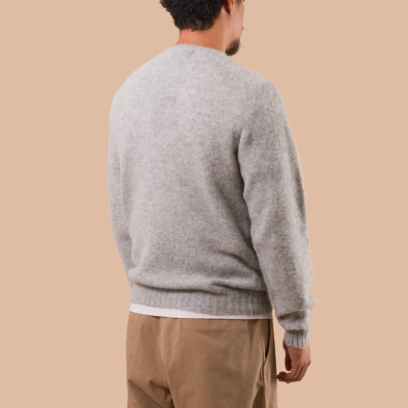 flaneurs pull HARLEY OF SCOTLAND Shaggy Crew Neck Silver back