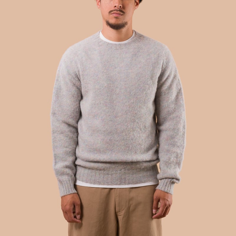 flaneurs pull HARLEY OF SCOTLAND Shaggy Crew Neck Aurora front