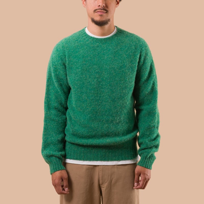 Shaggy Crew Neck Evergreen