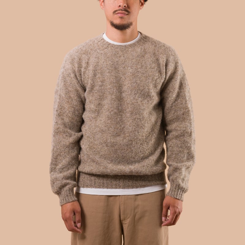 Shaggy Crew Neck Pebble