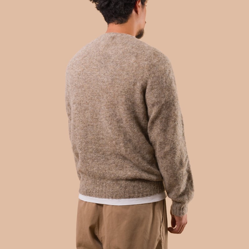 Shaggy Crew Neck Pebble