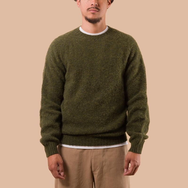 flaneurs pull HARLEY OF SCOTLAND Shaggy Crew Neck scots pine front