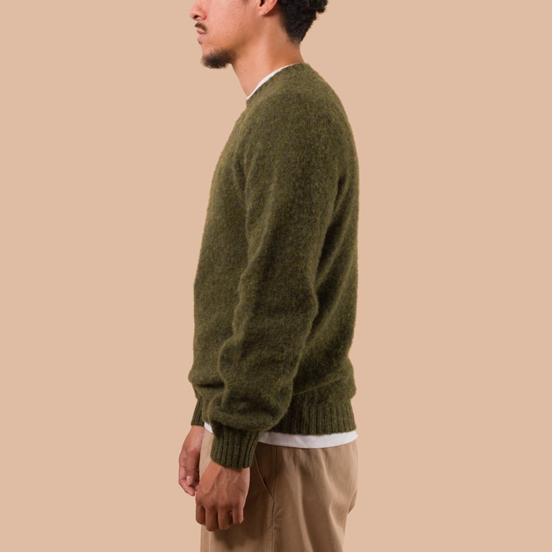 flaneurs pull HARLEY OF SCOTLAND Shaggy Crew Neck scots pine side