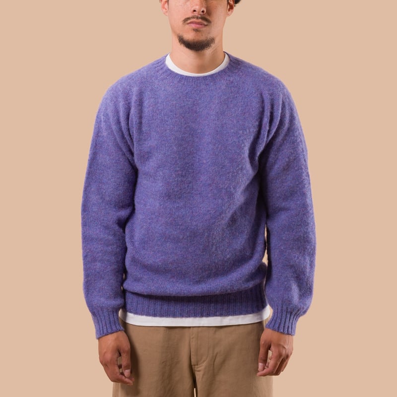 flaneurs pull HARLEY OF SCOTLAND Shaggy Crew Neck Wisteria front
