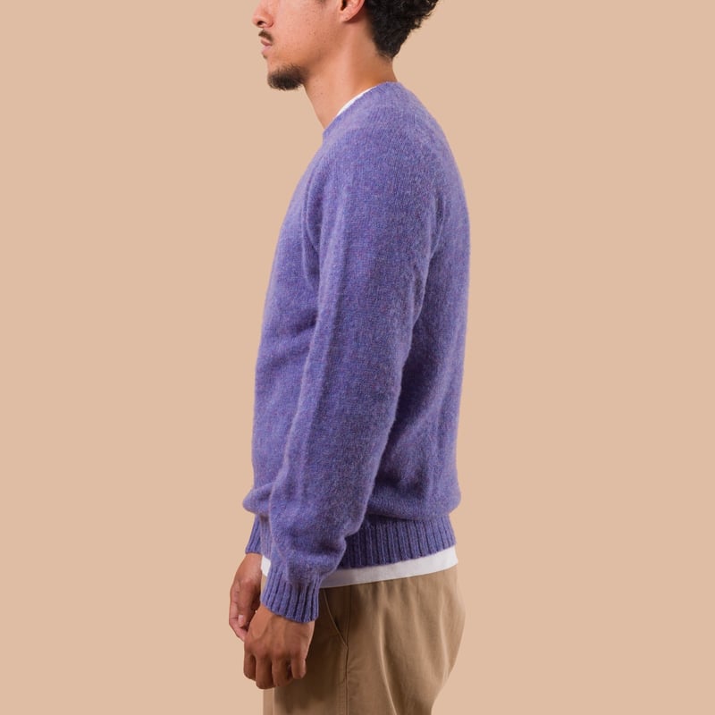 flaneurs pull HARLEY OF SCOTLAND Shaggy Crew Neck Wisteria side