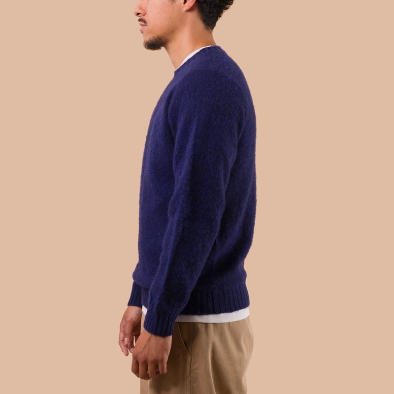 flaneurs pull HARLEY OF SCOTLAND Shaggy Crew Neck NightSky side