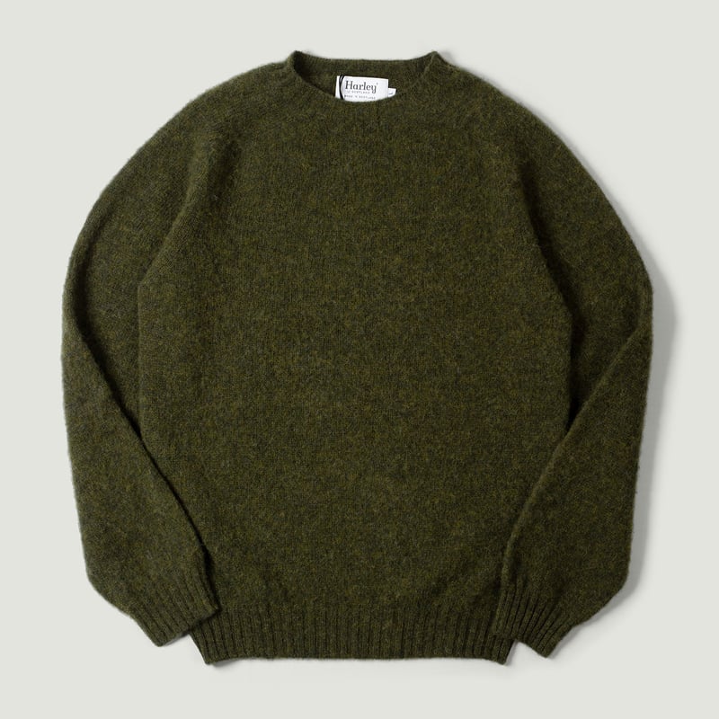 flaneurs pull HARLEY OF SCOTLAND Shaggy Crew Neck scot pines vignette