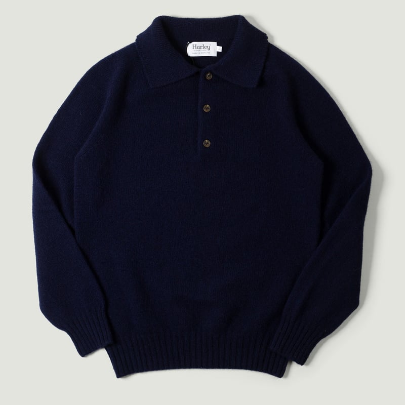 Eton Supersoft Wool 3 Button Polo Neck Navy