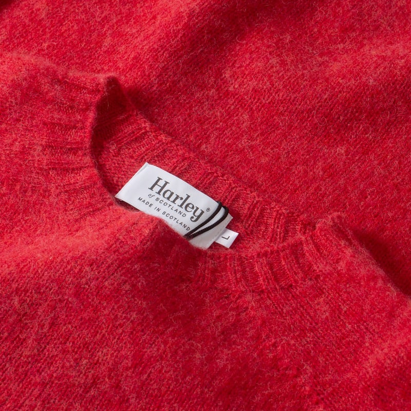 flaneurs pull HARLEY OF SCOTLAND Shaggy Crew Neck damask detail    (3)