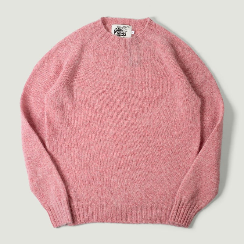 Shaggy Crew Neck Sweater Sea Pink