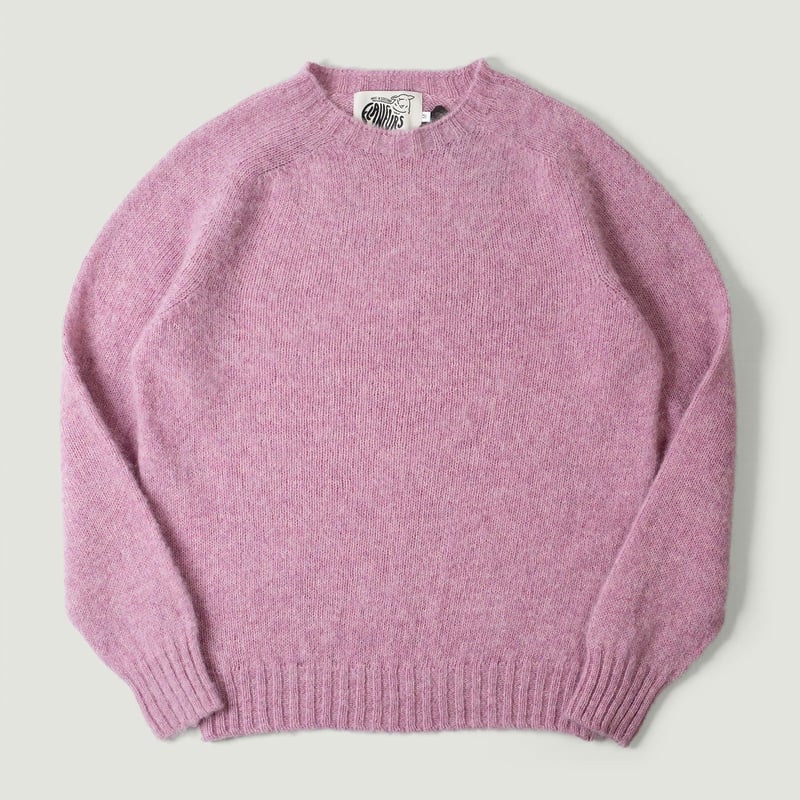 Shaggy Crew Neck Sweater Pink Lavender