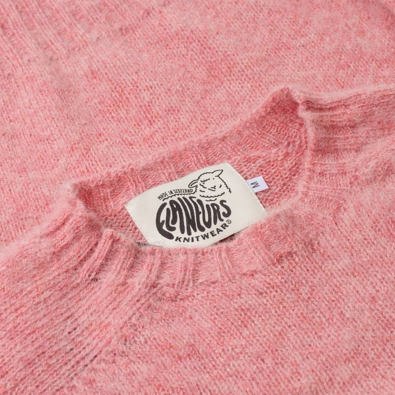 Shaggy Crew Neck Sweater Sea Pink
