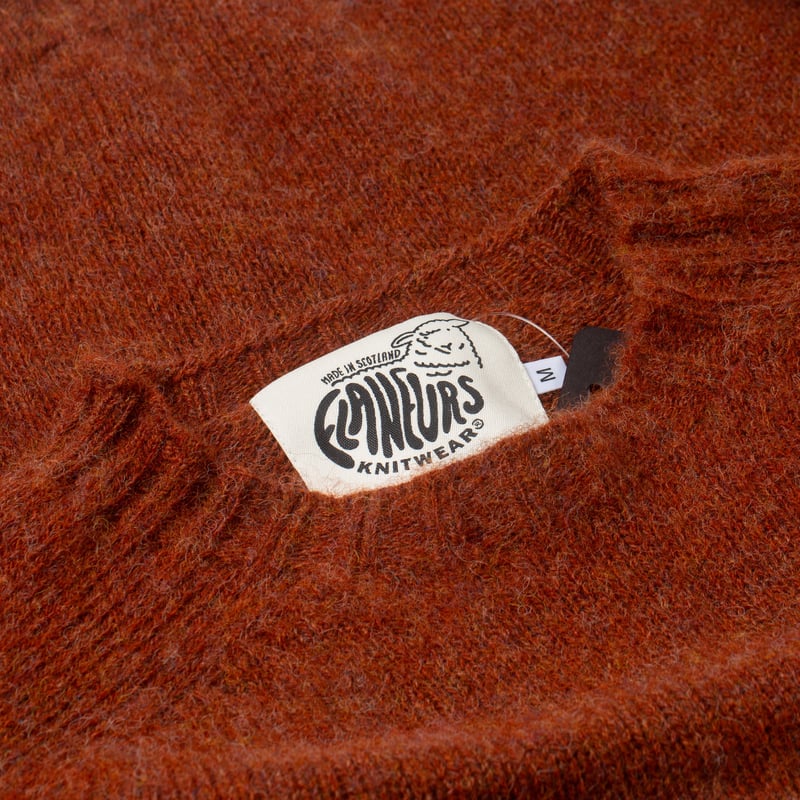 Shaggy Crew Neck Sweater Terracotta