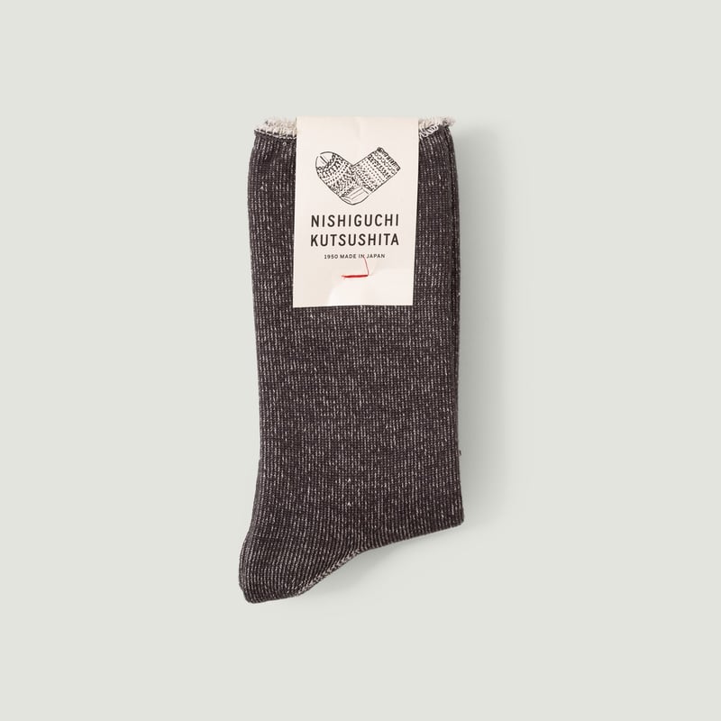 Image flâneurs NISHIGUCHI KUTSUSHITA / Silk Cotton Lounge Socks Charcoal vignette