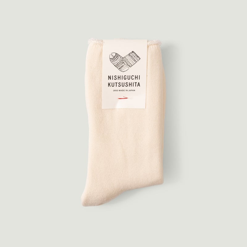 Image flâneurs NISHIGUCHI KUTSUSHITA / Silk Cotton Lounge Socks Ivory vignette