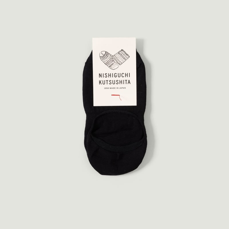 Image flâneurs NISHIGUCHI KUTSUSHITA / High-Twist Cotton No Show Liners Socks Black vignette