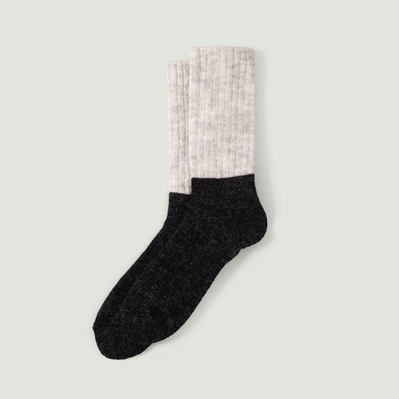 Image flâneurs NISHIGUCHI KUTSUSHITA / Mohair Wool Pile Socks Light Gray vignette
