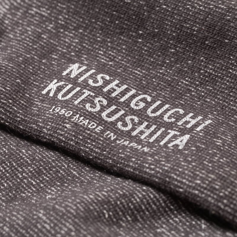 Image flâneurs NISHIGUCHI KUTSUSHITA / Silk Cotton Lounge Socks Charcoal détail