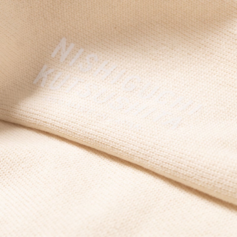 Image flâneurs NISHIGUCHI KUTSUSHITA / Silk Cotton Lounge Socks Ivory détail