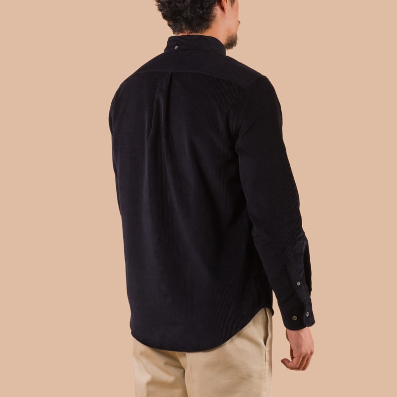 image PORTUGUESE-FLANNEL-flâneurs-chemise-velours-Lobo-light Black de dos
