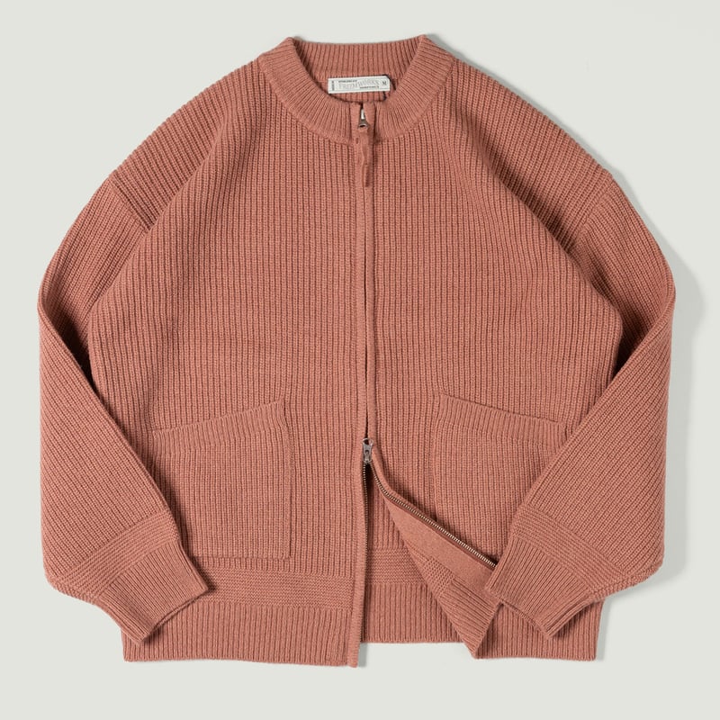 Image flâneurs FRIZMWORKS / Wool Deck Zip Up Cardigan Indian PInk vignette