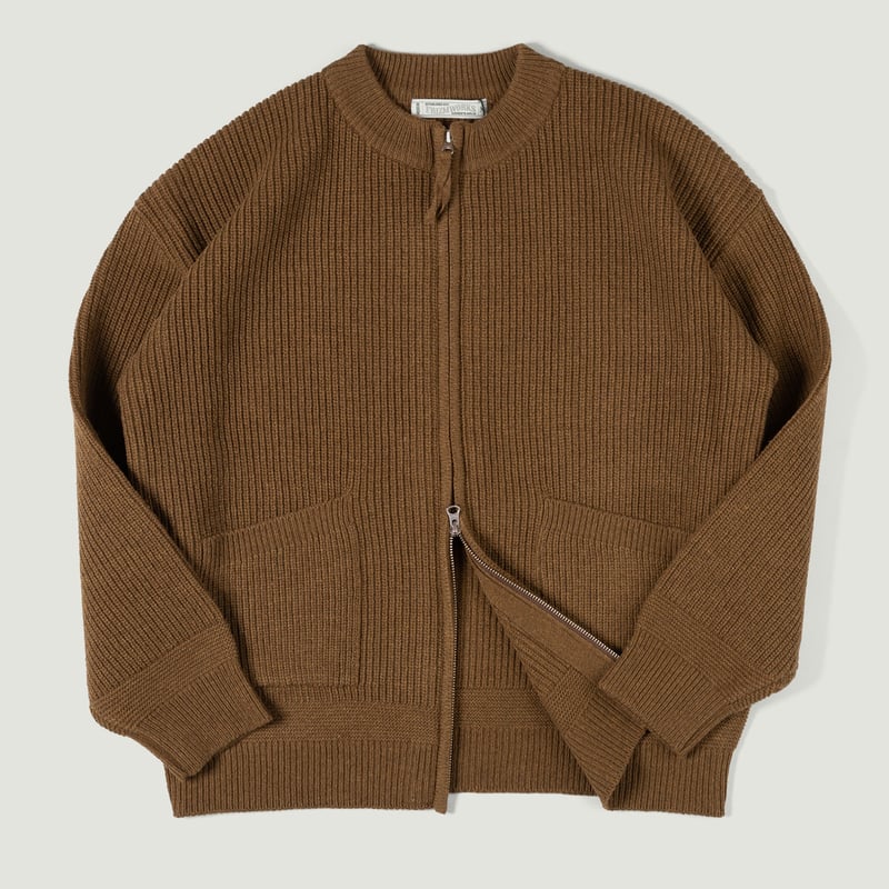 Image flâneurs FRIZMWORKS / Wool Deck Zip Up Cardigan Cinnamon vignette
