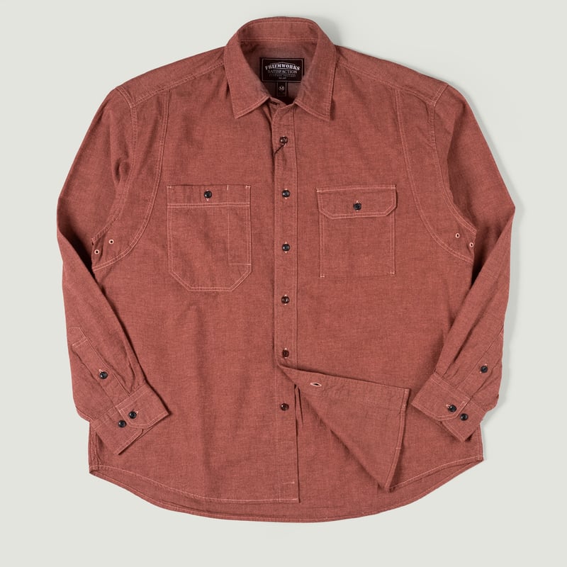 Image flâneurs FRIZMWORKS / 1920S Chambray Work Shirt Red Vignette