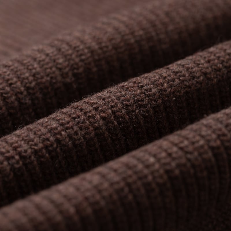Image flâneurs FRIZMWORKS / Heavy Wool Round Cardigan Choco détail matière