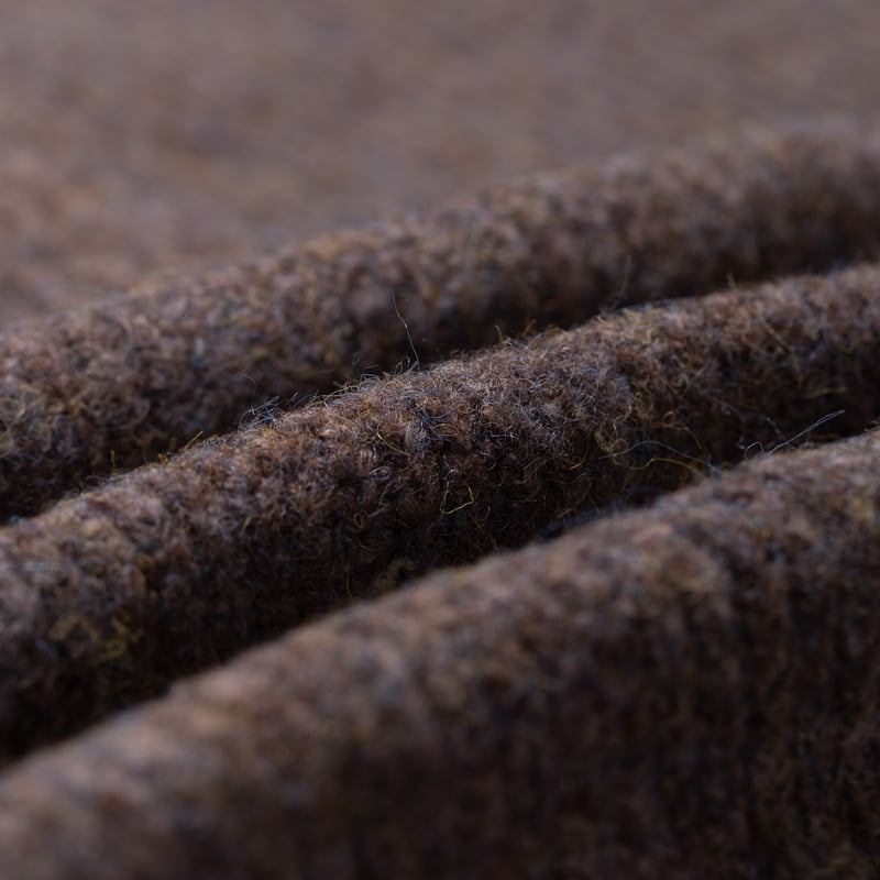 image flâneurs FRIZMWORKS / Brushed Wool Round Cardigan Brown détail matière