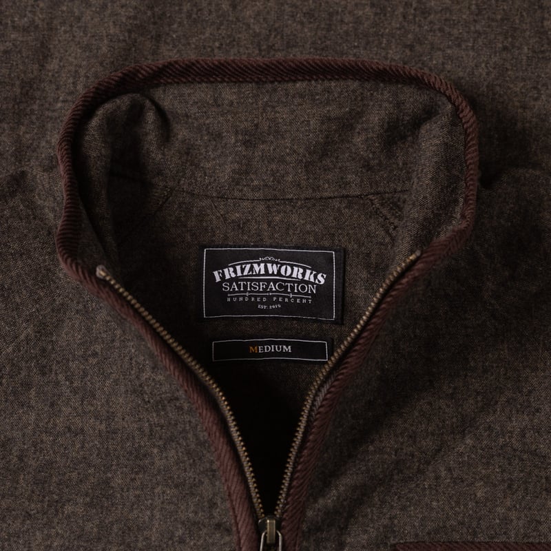 Image flâneurs FRIZMWORKS / Wool Half Pullover Forest Black détail col